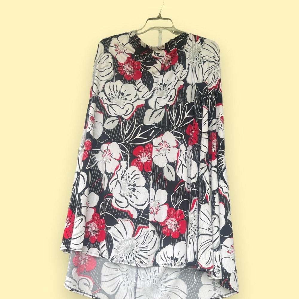 white and red floral print